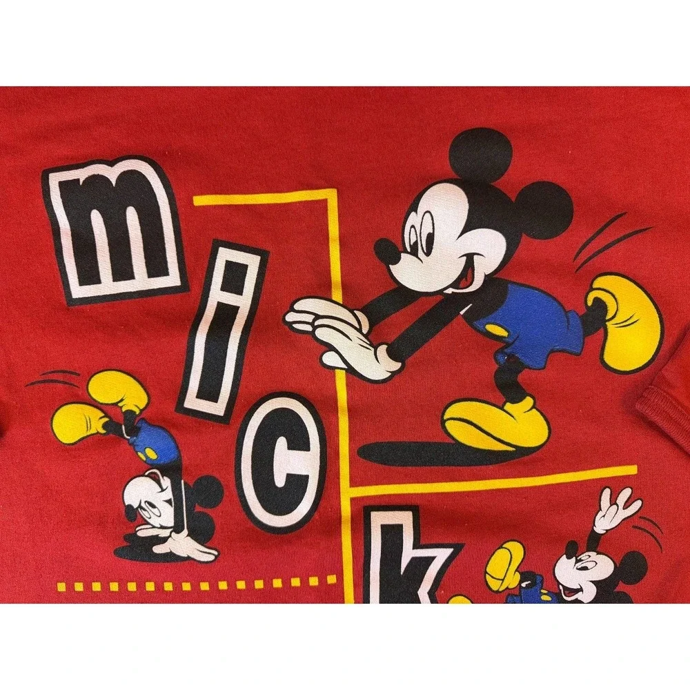 Vintage Mickey Unlimited 2X Red Graphic Oversized Sweater Long Sleeved Shirt Y2K